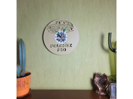 Polonez FSO Zegar Ścienny Kolorowy Płyta Winylowa Prezent Urodziny Upominek EVEVO evevo.pl V0001K