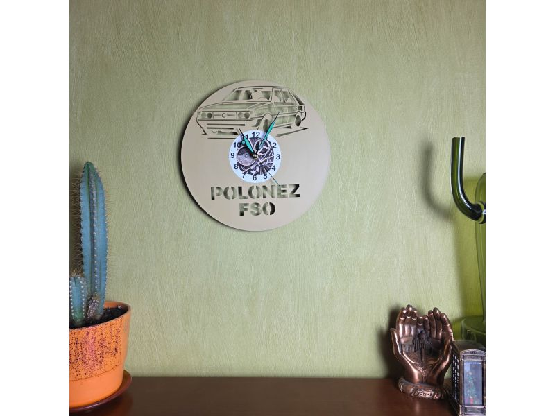 Polonez FSO Zegar Ścienny Kolorowy Płyta Winylowa Prezent Urodziny Upominek EVEVO evevo.pl V0001K