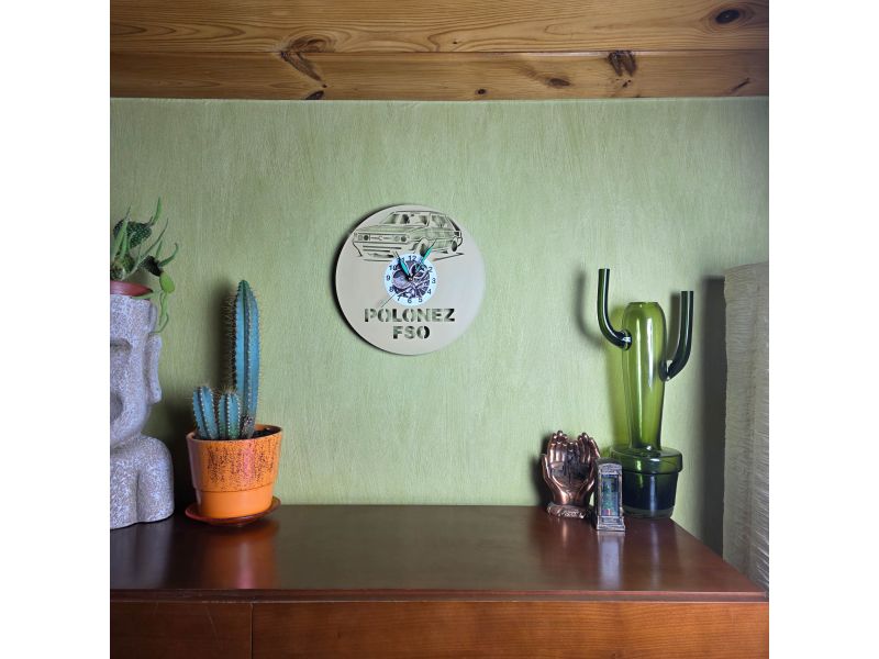 Polonez FSO Zegar Ścienny Kolorowy Płyta Winylowa Prezent Urodziny Upominek EVEVO evevo.pl V0001K