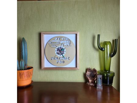 Polonez FSO Zegar Ścienny Kolorowy w Drewnianej Ramce 35x35cm Płyta Winylowa Prezent Urodziny Upominek EVEVO evevo.pl V0001RK