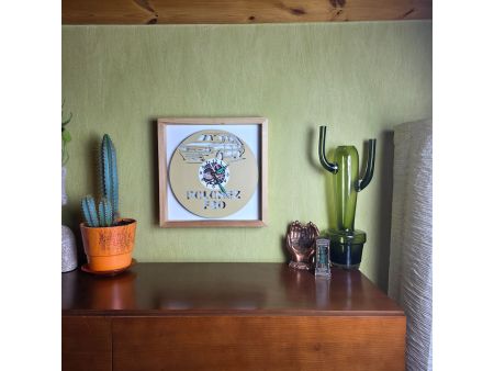Polonez FSO Zegar Ścienny Kolorowy w Drewnianej Ramce 35x35cm Płyta Winylowa Prezent Urodziny Upominek EVEVO evevo.pl V0001RK