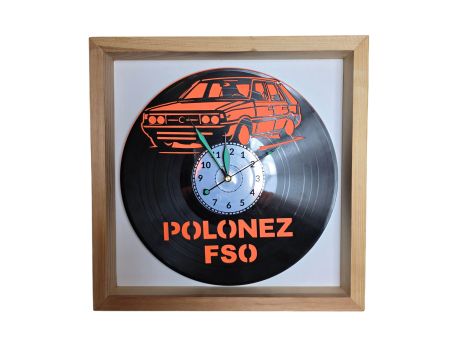 Polonez FSO Zegar Ścienny z Kolorowym Tłem