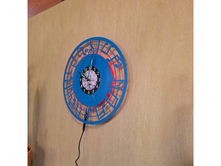 Nuty Zegar Ścienny 9 Kolorów LED RGB do Wyboru Winyl Płyta Winylowa Prezent Urodziny Upominek dla Fana EVEVO V0002KLED