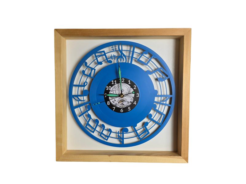 Nuty Zegar Ścienny 9 Kolorów Ramka 35x35cm do Wyboru Płyta Winylowa Prezent Urodziny Upominek dla Fana EVEVO V0002RK