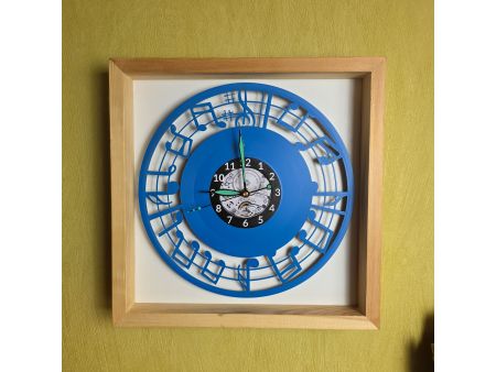 Nuty Zegar Ścienny 9 Kolorów Ramka 35x35cm do Wyboru Płyta Winylowa Prezent Urodziny Upominek dla Fana EVEVO V0002RK