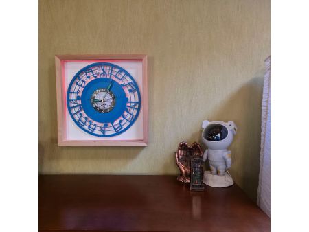 Nuty Zegar Ścienny 9 Kolorów Ramka 35x35cm LED RGB Bez Kabli Płyta Winylowa Prezent Urodziny Upominek dla Fana EVEVO V0002RKLED