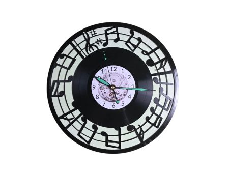 Nuty Zegar Ścienny 9 Kolorów Tło Płyta Winylowa Prezent Urodziny Upominek dla Fana EVEVO V0002T