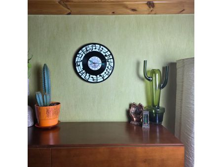 Nuty Zegar Ścienny 9 Kolorów Tło Płyta Winylowa Prezent Urodziny Upominek dla Fana EVEVO V0002T