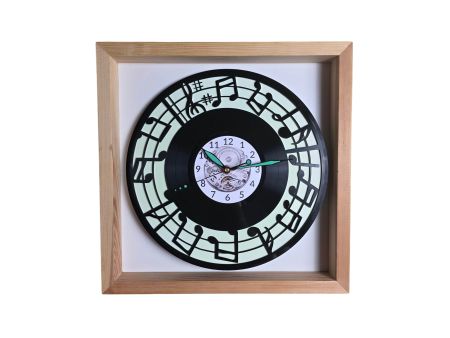 Nuty Zegar Ścienny 9 Kolorów Tło Ramka 35x35cm Płyta Winylowa Prezent Urodziny Upominek dla Fana EVEVO V0002RT