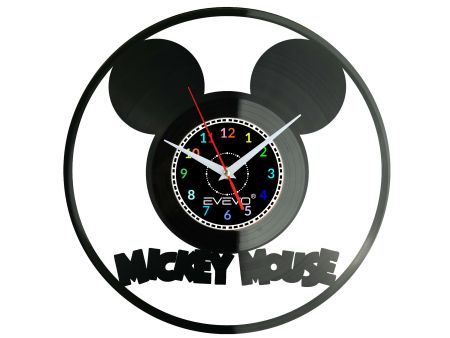 Mickey Mouse Zegar Ścienny z Płyty Winylowej Nowoczesny Dekoracyjny Na Prezent Urodziny W0010