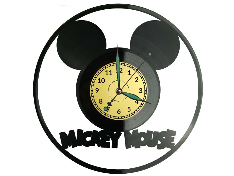 Mickey Mouse Zegar Ścienny z Płyty Winylowej Nowoczesny Dekoracyjny Na Prezent Urodziny W0010