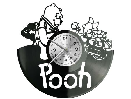 Kubuś Puchatek Pooh Zegar Ścienny z Płyty Winylowej dla Niej i dla Niego Upominek Prezent Urodziny EVEVO EVEVO.PL W0021