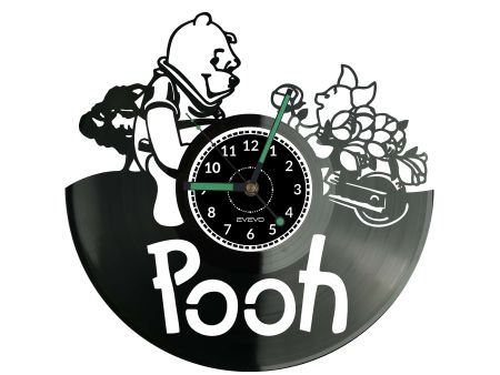Kubuś Puchatek Pooh Zegar Ścienny z Płyty Winylowej dla Niej i dla Niego Upominek Prezent Urodziny EVEVO EVEVO.PL W0021