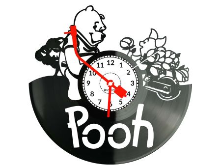 Kubuś Puchatek Pooh Zegar Ścienny z Płyty Winylowej dla Niej i dla Niego Upominek Prezent Urodziny EVEVO EVEVO.PL W0021