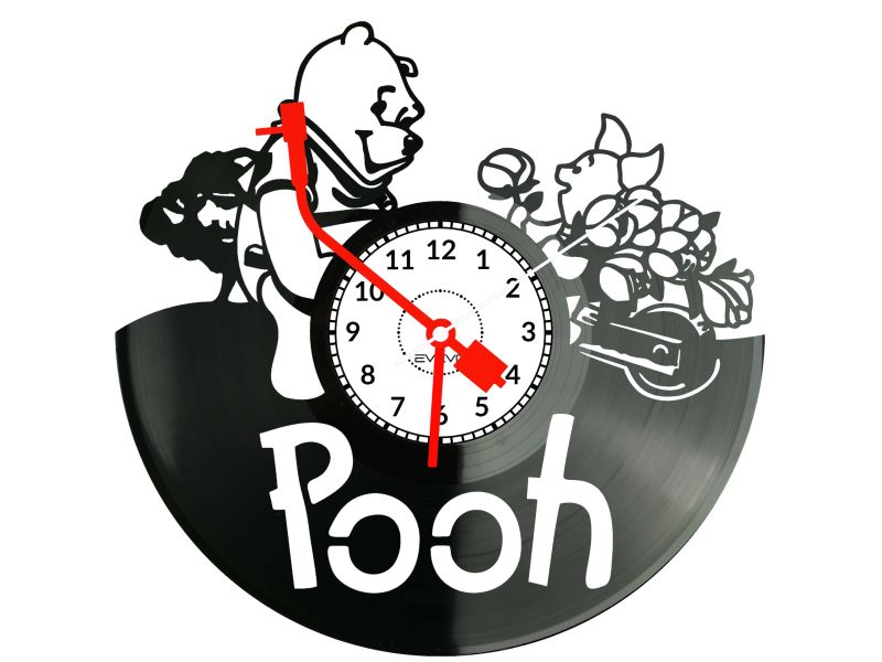 ZEGAR ŚCIENNY KUBUŚ PUCHATEK PŁYTA WINYLOWA EVEVO