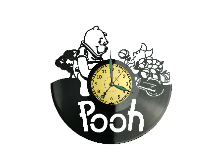 Kubuś Puchatek Pooh Zegar Ścienny z Płyty Winylowej dla Niej i dla Niego Upominek Prezent Urodziny EVEVO EVEVO.PL W0021