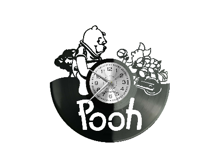 Kubuś Puchatek Pooh Zegar Ścienny z Płyty Winylowej dla Niej i dla Niego Upominek Prezent Urodziny EVEVO EVEVO.PL W0021