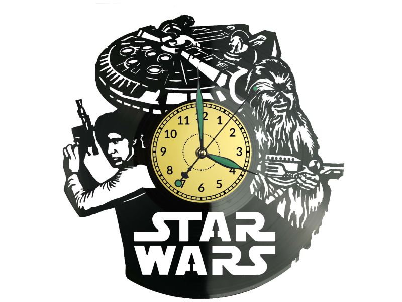 Star Wars Gwiezdne Wojny Zegar Ścienny z Płyty Winylowej Prezent Urodziny Upominek dla Niej i dla Niego EVEVO EVEVO.PL W0026