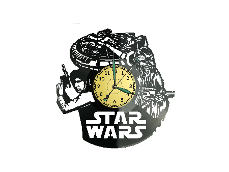 Star Wars Gwiezdne Wojny Zegar Ścienny z Płyty Winylowej Prezent Urodziny Upominek dla Niej i dla Niego EVEVO EVEVO.PL W0026