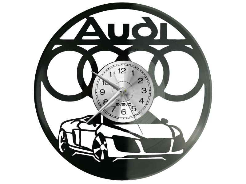 Audi Zegar Ścienny Podświetlany Płyta Winylowa Nowoczesny Dekoracyjny Na Prezent Urodziny W0027