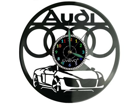 Audi Zegar Ścienny Podświetlany Płyta Winylowa Nowoczesny Dekoracyjny Na Prezent Urodziny W0027