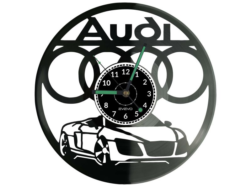 Audi Zegar Ścienny Podświetlany LED RGB Na Pilota Płyta Winylowa Nowoczesny Dekoracyjny Na Prezent Urodziny