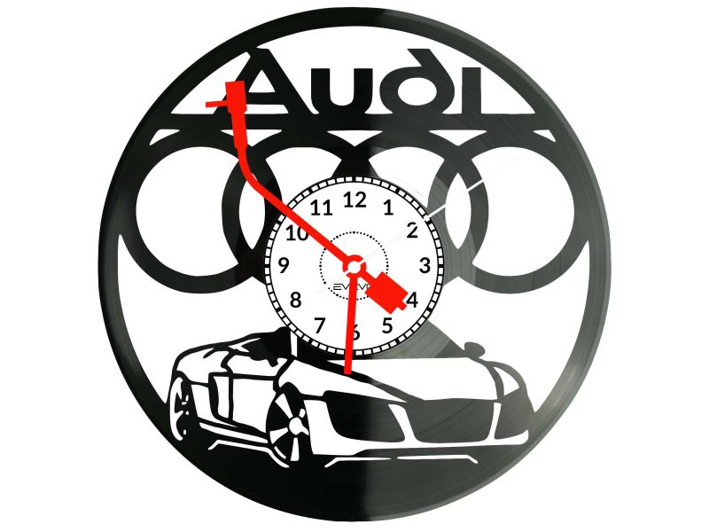 Audi Zegar Ścienny Podświetlany LED RGB Na Pilota Płyta Winylowa Nowoczesny Dekoracyjny Na Prezent Urodziny