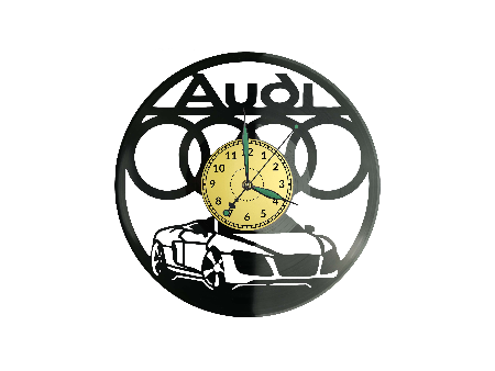 Audi Zegar Ścienny Podświetlany Płyta Winylowa Nowoczesny Dekoracyjny Na Prezent Urodziny W0027