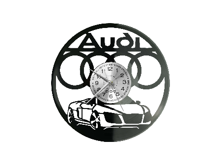 Audi Zegar Ścienny Podświetlany Płyta Winylowa Nowoczesny Dekoracyjny Na Prezent Urodziny W0027