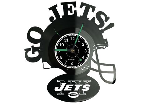 Ny New York Go Jets  Zegar Ścienny Podświetlany LED RGB Na Pilota Płyta Winylowa Nowoczesny Dekoracyjny Na Prezent Urodziny