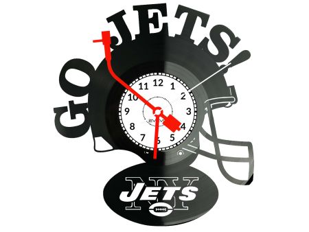 Ny New York Go Jets  Zegar Ścienny Podświetlany LED RGB Na Pilota Płyta Winylowa Nowoczesny Dekoracyjny Na Prezent Urodziny
