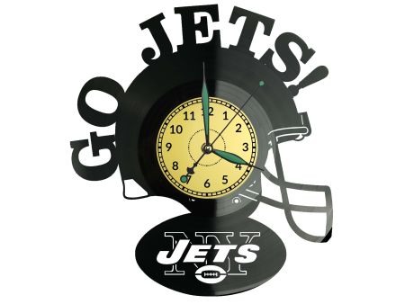 New York Go Jets  Zegar Ścienny Płyta Winylowa Nowoczesny Dekoracyjny Na Prezent Urodziny W0040
