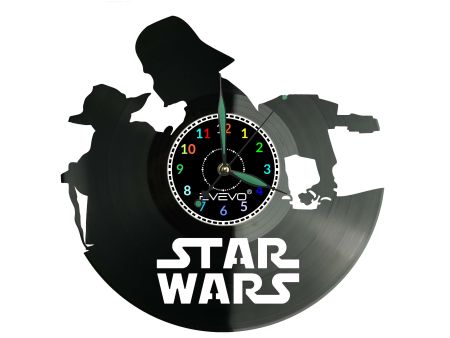Star Wars Gwiezdne Wojny Zegar Ścienny z Płyty Winylowej Prezent Upominek Urodziny dla Niej i dla Niego evevo.pl W0045