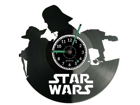 STAR WARS GWIEZDNE WOJNY ZEGAR ŚCIENNY PŁYTA WINYLOWA PREZENT UPOMINEK URODZINY DLA NIEJ DLA NIEGO EVEVO EVEVO.PL W0045