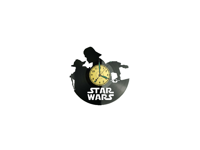 STAR WARS GWIEZDNE WOJNY ZEGAR ŚCIENNY PŁYTA WINYLOWA PREZENT UPOMINEK URODZINY DLA NIEJ DLA NIEGO EVEVO EVEVO.PL W0045