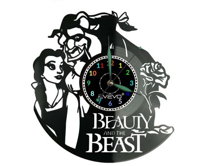Beauty and the Beast Zegar Ścienny z Płyty Winylowej Prezent Upominek Urodziny dla Niej i dla Niego evevo.pl W0046