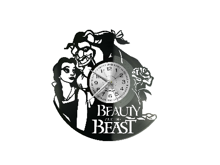 Beauty and the Beast Zegar Ścienny z Płyty Winylowej Prezent Upominek Urodziny dla Niej i dla Niego evevo.pl W0046
