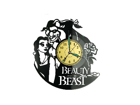 Beauty and the Beast Zegar Ścienny z Płyty Winylowej Prezent Upominek Urodziny dla Niej i dla Niego evevo.pl W0046