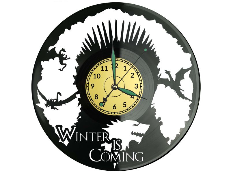 Gra o Tron Zegar Ścienny z Płyty Winylowej Prezent Upominek Urodziny dla Niej i dla Niego evevo.pl W0048