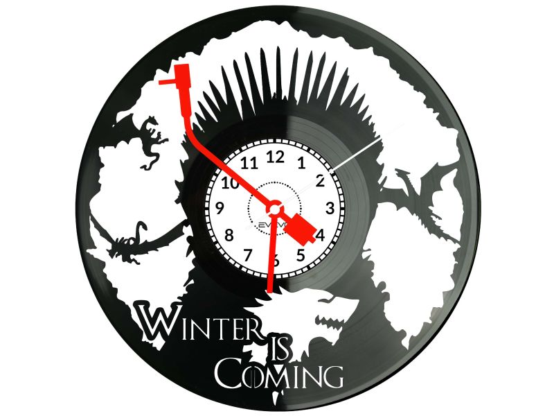 ZEGAR ŚCIENNY GRA O TRON PŁYTA WINYLOWA WINYL EVEVO