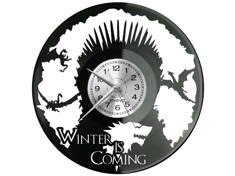 ZEGAR ŚCIENNY GRA O TRON PŁYTA WINYLOWA WINYL EVEVO