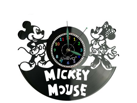 Mickey Mouse Zegar Ścienny Płyta Winylowa Nowoczesny Dekoracyjny Na Prezent Urodziny W0050