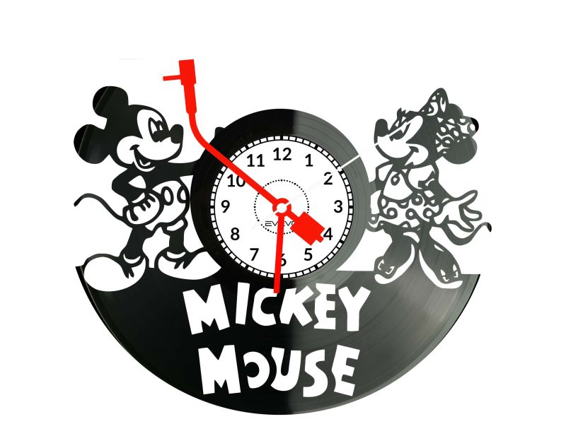 Myszka Miki Zegar Ścienny Podświetlany LED RGB Na Pilota Płyta Winylowa Nowoczesny Dekoracyjny Na Prezent Urodziny