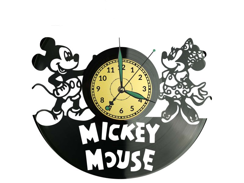 Mickey Mouse Zegar Ścienny Płyta Winylowa Nowoczesny Dekoracyjny Na Prezent Urodziny W0050