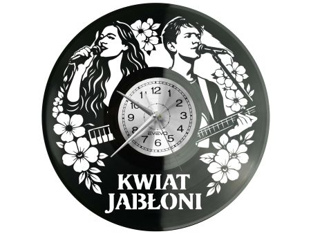 Kwiat Jabłoni Zegar Ścienny Płyta Winylowa Prezent Upominek Urodziny Dla Niej Dla Niego EVEVO evevo.pl V0028