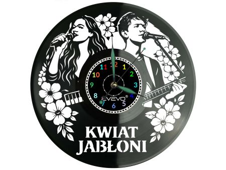 Kwiat Jabłoni Zegar Ścienny Płyta Winylowa Prezent Upominek Urodziny Dla Niej Dla Niego EVEVO evevo.pl V0028