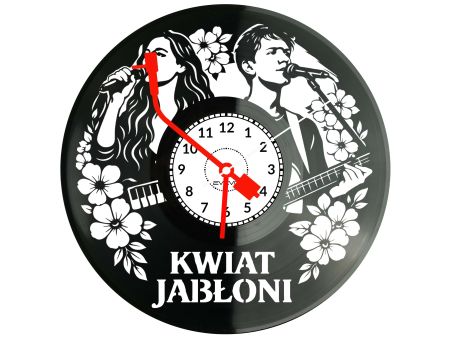 Kwiat Jabłoni Zegar Ścienny Płyta Winylowa Prezent Upominek Urodziny Dla Niej Dla Niego EVEVO evevo.pl V0028