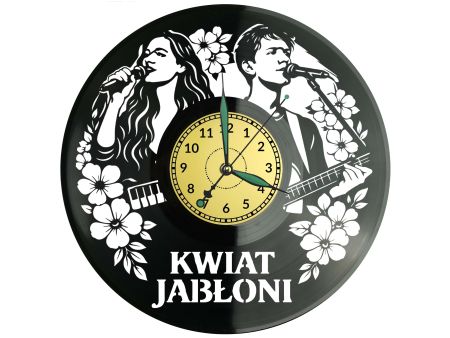 Kwiat Jabłoni Zegar Ścienny Płyta Winylowa Prezent Upominek Urodziny Dla Niej Dla Niego EVEVO evevo.pl V0028
