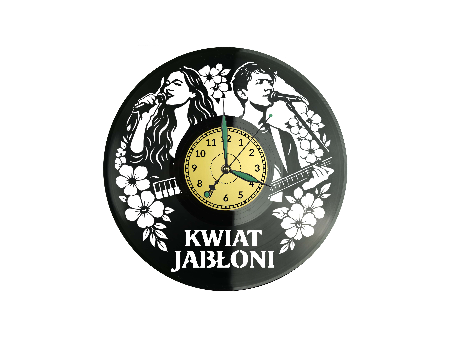 Kwiat Jabłoni Zegar Ścienny Płyta Winylowa Prezent Upominek Urodziny Dla Niej Dla Niego EVEVO evevo.pl V0028