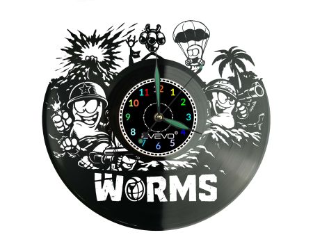 Worms Gra Zegar Ścienny Płyta Winylowa Prezent Upominek Urodziny Dla Niej Dla Niego EVEVO evevo.pl V0010